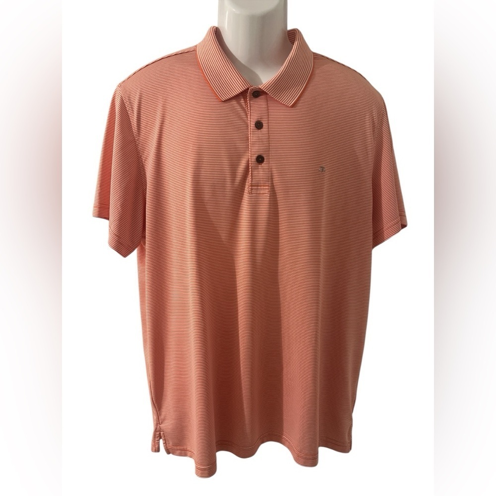 IZOD Golf Men's Striped Orange Polo Shirt. Size XL